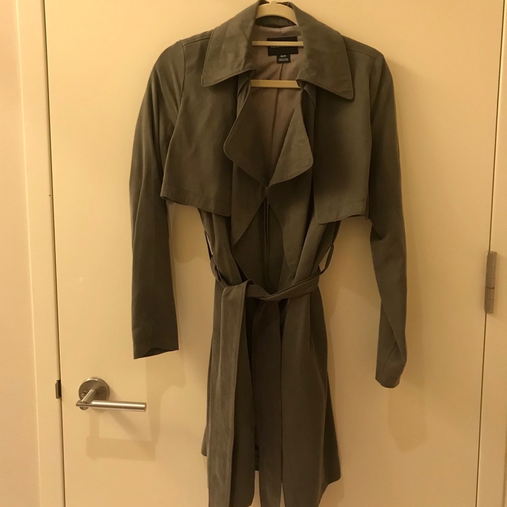 Club Monaco Olive Green Soft Trench Coat 🧥